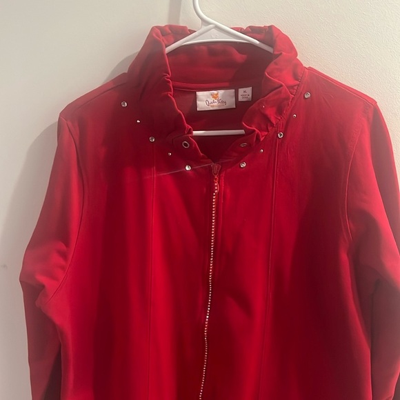 Quacker Factory Red Cardigan Sweater - Picture 2 of 6